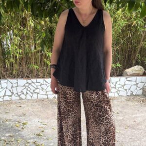 Pantalón palazzo leopardo