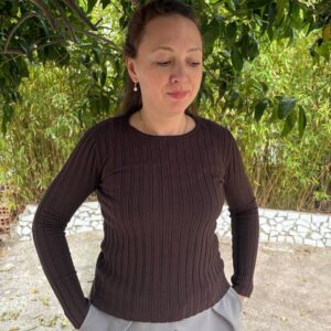 Jersey punto de color marrón chocolate