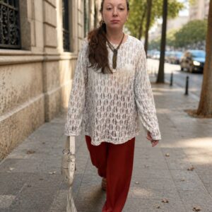 Top lencero en color crema