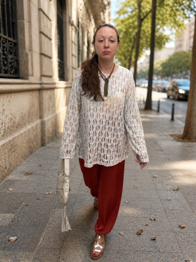 Top lencero en color crema