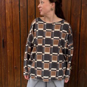 Jersey cuadros marrón gris