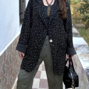 Blazer ligerо leopardo de algodón