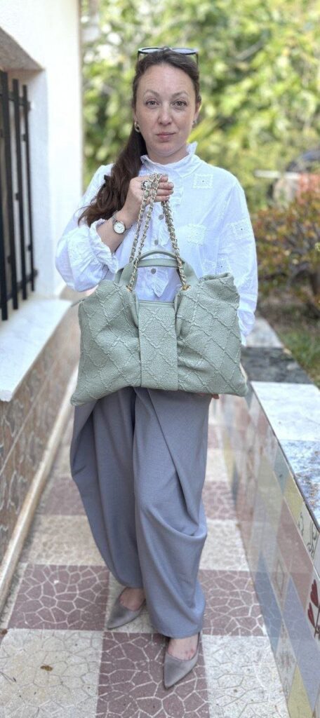 Bolso grande verde menta