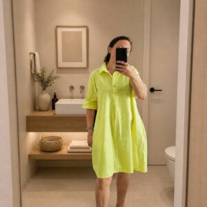 Vestido camisero amarillo