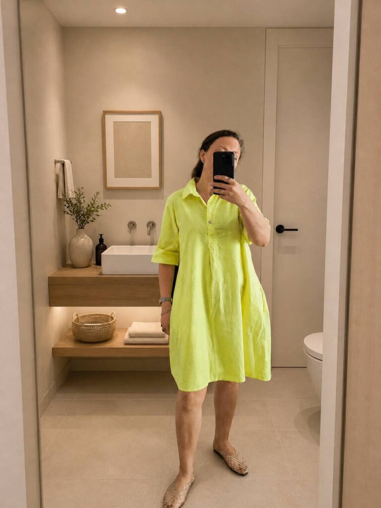 Vestido camisero amarillo